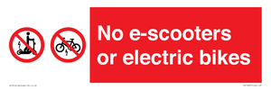 No e-scooters or electric bikes